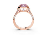 Rose gold Fancy Pink Asscher  Halo Pave Split Shank Prong Setting Ring_29