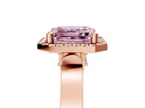 Rose gold Fancy Pink Asscher  Halo Pave Split Shank Prong Setting Ring_31