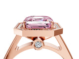 Rose gold Fancy Pink Asscher  Halo Solitaire Diamond Ring with Pave Band and Bezel Setting_50