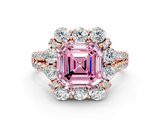 Rose gold Fancy Pink Asscher  Halo Split Shank Diamond Engagement Ring with Pave Band and Four-Prong Setting_16