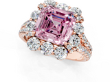 Rose gold Fancy Pink Asscher  Halo Split Shank Diamond Engagement Ring with Pave Band and Four-Prong Setting_17