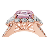 Rose gold Fancy Pink Asscher  Halo Split Shank Diamond Engagement Ring with Prong Setting_21