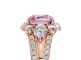 Rose gold Fancy Pink Asscher  Halo Split Shank Diamond Engagement Ring with Prong Setting_22