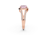 Rose gold Fancy Pink Asscher  Halo Split Shank Diamond Ring with Four-Prong Setting_19