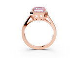 Rose gold Fancy Pink Asscher  Halo Split Shank Diamond Ring with Four-Prong Setting_20
