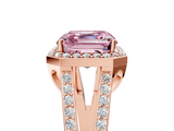 Rose gold Fancy Pink Asscher  Halo Split Shank Diamond Ring with Four-Prong Setting_22