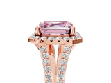 Rose gold Fancy Pink Asscher  Halo Split Shank Diamond Ring with Prong Setting_5