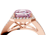 Rose gold Fancy Pink Asscher  Halo Split Shank Pave Diamond Ring with Four-Prong Setting_50