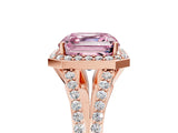 Rose gold Fancy Pink Asscher  Halo Split Shank Pave Diamond Ring with Four-Prong Setting_51
