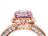 Rose gold Fancy Pink Asscher  Halo Split Shank Pave Diamond Ring with Petal Prong Setting_25