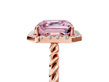 Rose gold Fancy Pink Asscher  Halo Twisted Band Four-Prong Diamond Ring_5
