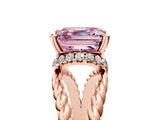 Rose gold Fancy Pink Asscher  Halo Twisted Band Four-Prong Ring_37