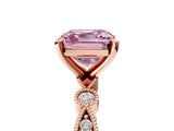 Rose gold Fancy Pink Asscher  Milgrain Bezel Diamond Engagement Ring with Solitaire Prong Setting_34