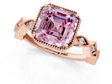 Rose gold Fancy Pink Asscher  Milgrain Marquise Diamond Twist Band Ring_58