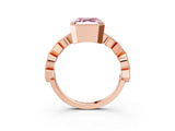 Rose gold Fancy Pink Asscher  Milgrain Marquise Diamond Twist Band Ring_60