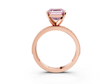 Rose gold Fancy Pink Asscher  Milgrain Pave Diamond Engagement Ring with Four-Prong Setting_3