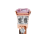 Rose gold Fancy Pink Asscher  Solitaire Baguette Side Stone Channel Set Engagement Ring_5