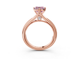 Rose gold Fancy Pink Asscher  Solitaire Beaded Band Six-Prong Setting_3