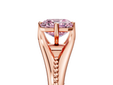 Rose gold Fancy Pink Asscher  Solitaire Beaded Band Six-Prong Setting_5
