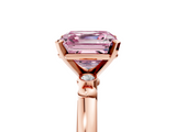 Rose gold Fancy Pink Asscher  Solitaire Beaded Band with Four-Prong Setting_5
