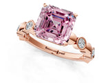 Rose gold Fancy Pink Asscher  Solitaire Bezel-Set Diamond Ring with Beaded Band and Four-Prong Setting_50