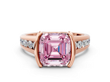 Rose gold Fancy Pink Asscher  Solitaire Bezel-Set Diamond Ring with Channel-Set Band_17