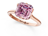 Rose gold Fancy Pink Asscher  Solitaire Cathedral Diamond Ring with Six-Prong Setting_21