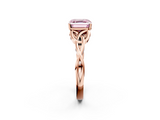 Rose gold Fancy Pink Asscher  Solitaire Celtic Knot Engagement Ring with Four-Prong Setting_70