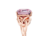 Rose gold Fancy Pink Asscher  Solitaire Celtic Knot Engagement Ring with Four-Prong Setting_73