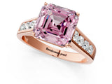 Rose gold Fancy Pink Asscher  Solitaire Channel-Set Diamond Engagement Ring with Four-Prong Setting_33