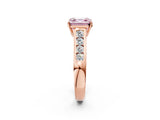 Rose gold Fancy Pink Asscher  Solitaire Channel-Set Diamond Engagement Ring with Four-Prong Setting_34