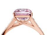 Rose gold Fancy Pink Asscher  Solitaire Channel-Set Diamond Engagement Ring with Four-Prong Setting_36