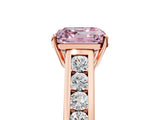 Rose gold Fancy Pink Asscher  Solitaire Channel-Set Diamond Engagement Ring with Four-Prong Setting_37