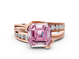Rose gold Fancy Pink Asscher  Solitaire Channel-Set Split Shank Ring with Tension Prong Setting_3