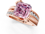 Rose gold Fancy Pink Asscher  Solitaire Channel-Set Split Shank Ring with Tension Prong Setting_4
