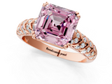 Rose gold Fancy Pink Asscher  Solitaire Chevron Pave Diamond Engagement Ring with Six-Prong Setting_4