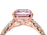 Rose gold Fancy Pink Asscher  Solitaire Chevron Pave Diamond Engagement Ring with Six-Prong Setting_7