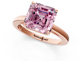 Rose gold Fancy Pink Asscher  Solitaire Diamond Engagement Ring with Four-Prong Setting on a Classic Band_20