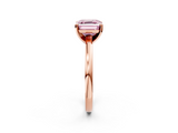 Rose gold Fancy Pink Asscher  Solitaire Diamond Engagement Ring with Four-Prong Setting on a Classic Band_21