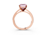 Rose gold Fancy Pink Asscher  Solitaire Diamond Engagement Ring with Four-Prong Setting on a Classic Band_22