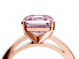 Rose gold Fancy Pink Asscher  Solitaire Diamond Engagement Ring with Four-Prong Setting on a Classic Band_23