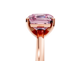 Rose gold Fancy Pink Asscher  Solitaire Diamond Engagement Ring with Four-Prong Setting on a Classic Band_24