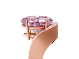 Rose gold Fancy Pink Asscher  Solitaire Diamond Engagement Ring with Pave Band and Four-Prong Setting 1