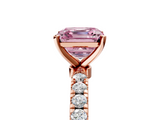 Rose gold Fancy Pink Asscher  Solitaire Diamond Pavé Band with Four-Prong Setting_5