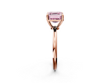 Rose gold Fancy Pink Asscher  Solitaire Diamond Ring with 4-Prong Setting on a Classic Band_5