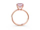 Rose gold Fancy Pink Asscher  Solitaire Diamond Ring with 4-Prong Setting on a Classic Band_6