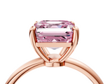 Rose gold Fancy Pink Asscher  Solitaire Diamond Ring with 4-Prong Setting on a Classic Band_7