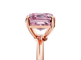 Rose gold Fancy Pink Asscher  Solitaire Diamond Ring with 4-Prong Setting on a Classic Band_8