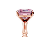 Rose gold Fancy Pink Asscher  Solitaire Diamond Ring with Bamboo Band and Four-Prong Setting_22