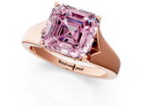 Rose gold Fancy Pink Asscher  Solitaire Diamond Ring with Cathedral Band and Four-Prong Setting_67